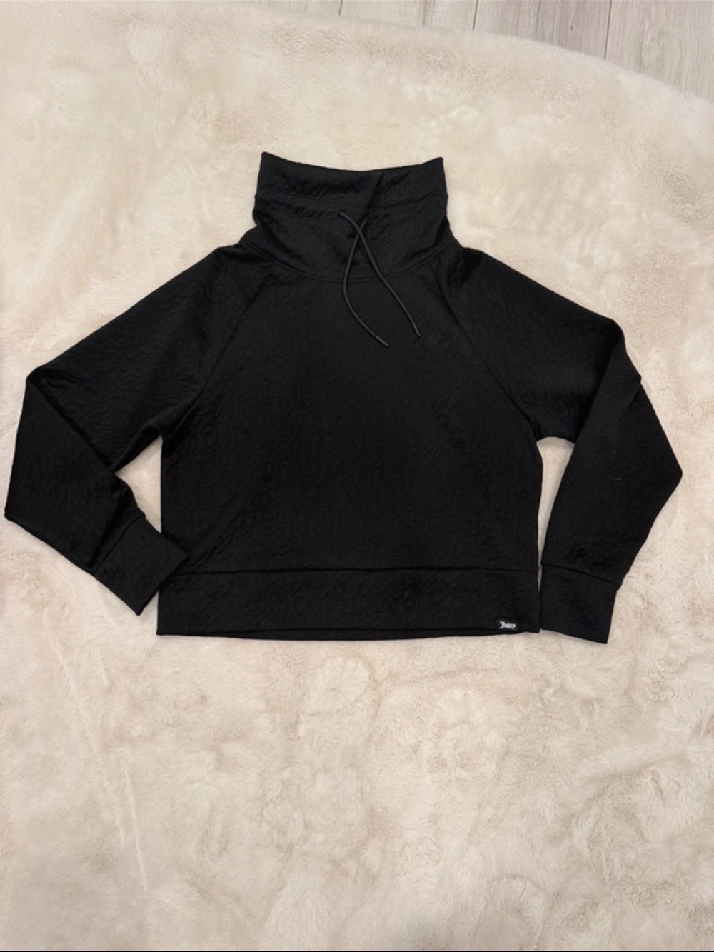 Juicy Couture Black Drawstring Funnel Neck Sweater